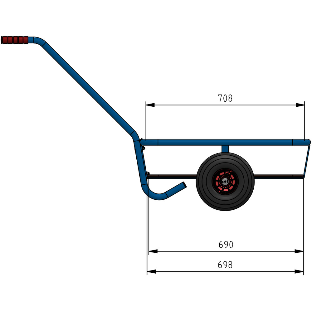 fetra® Handwagen 4091L - 1-Achser