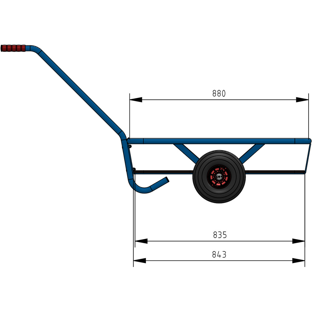 fetra® Handwagen 4092P - 1-Achser