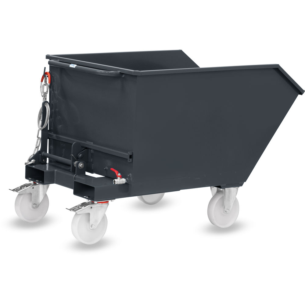 fetra® Kippbehälter mit Ablasshahn und Rollensatz 6250AR-7016