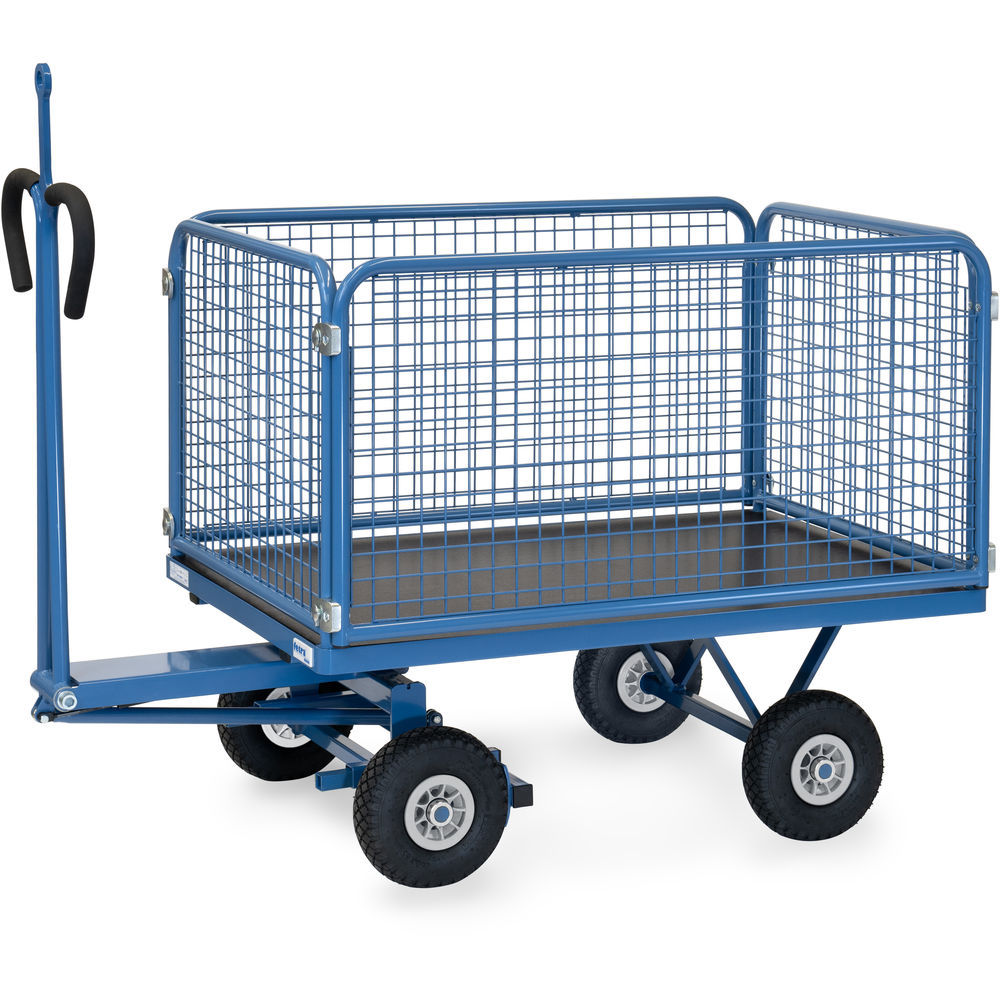 fetra® Handpritschenwagen 6433PZ mit Gitterwänden, Zugöse