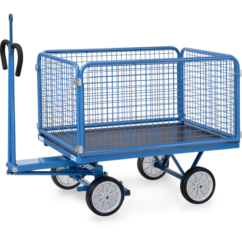 fetra® Handpritschenwagen 6433VZ mit Gitterwänden, Zugöse