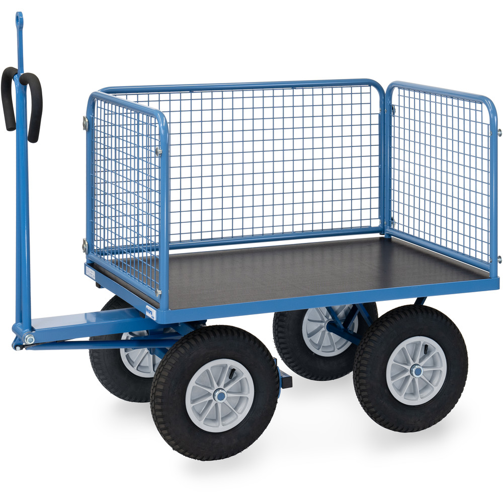 fetra® Handpritschenwagen 6434LZ mit Gitterwänden, Zugöse