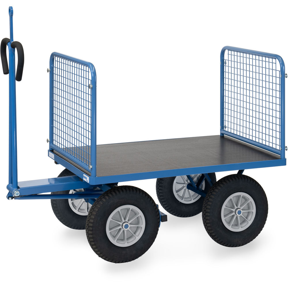 fetra® Handpritschenwagen 6434PZ mit Gitterwänden, Zugöse