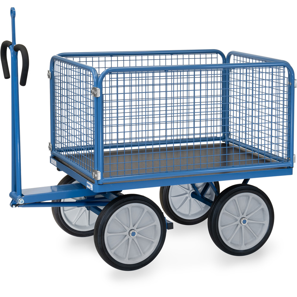 fetra® Handpritschenwagen 6434VZ mit Gitterwänden, Zugöse