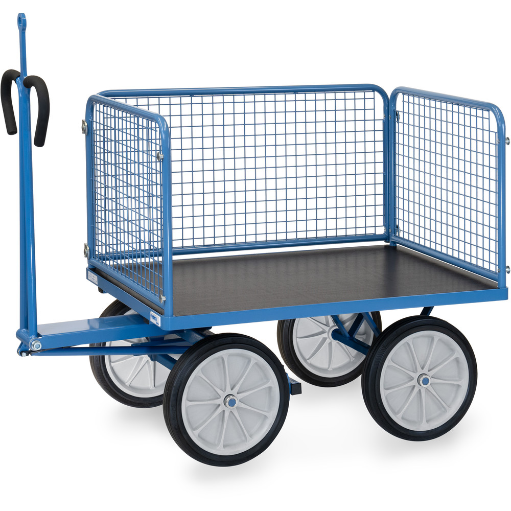 fetra® Handpritschenwagen 6434VZ mit Gitterwänden, Zugöse