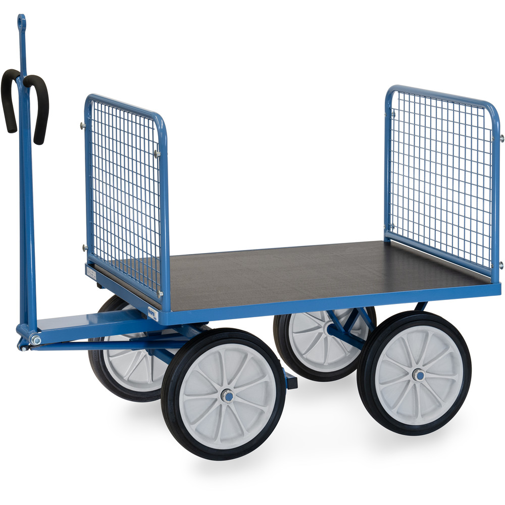 fetra® Handpritschenwagen 6434VZ mit Gitterwänden, Zugöse
