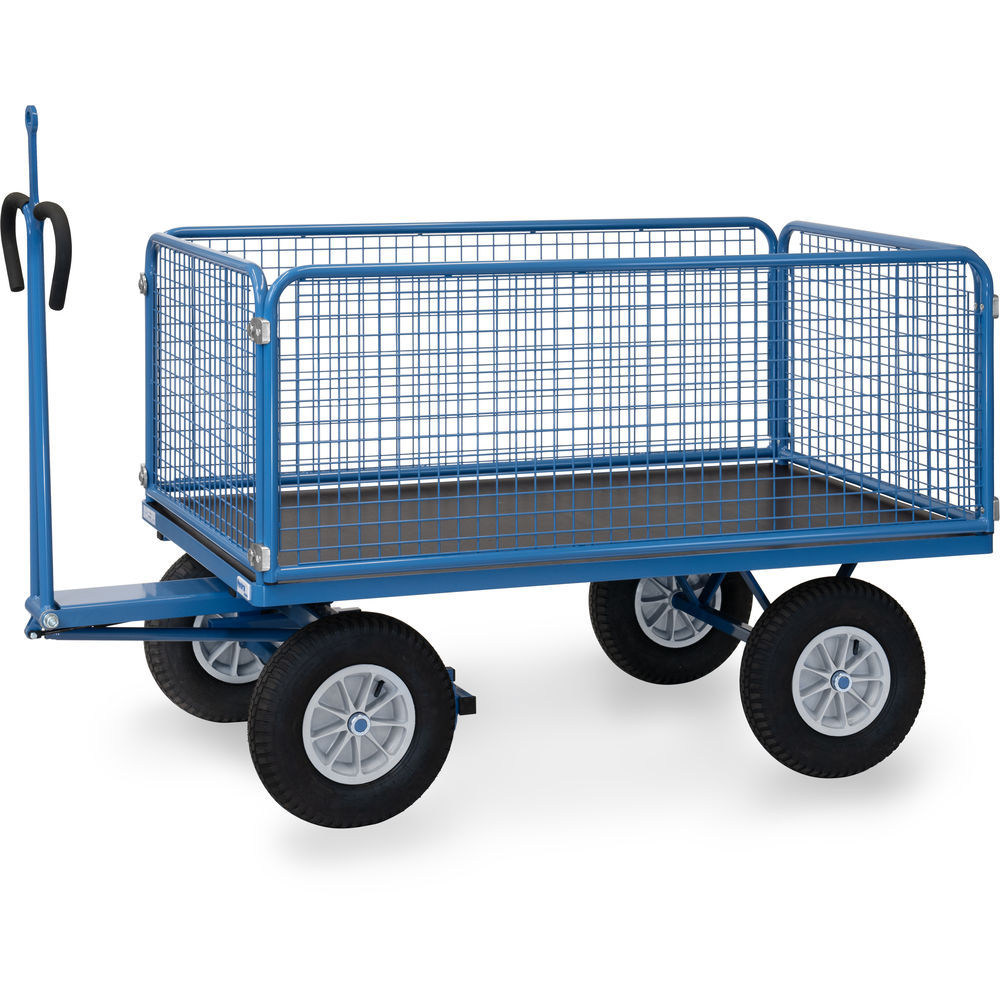 fetra® Handpritschenwagen 6435LZ mit Gitterwänden, Zugöse
