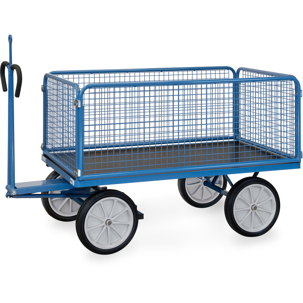 fetra® Handpritschenwagen 6435VZ mit Gitterwänden, Zugöse
