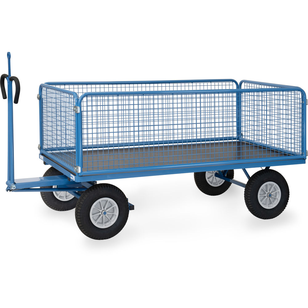 fetra® Handpritschenwagen 6436PZ mit Gitterwänden, Zugöse