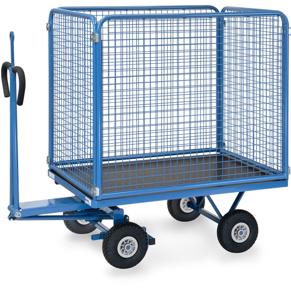 fetra® Handpritschenwagen 6443PZ mit Gitterwänden, Zugöse