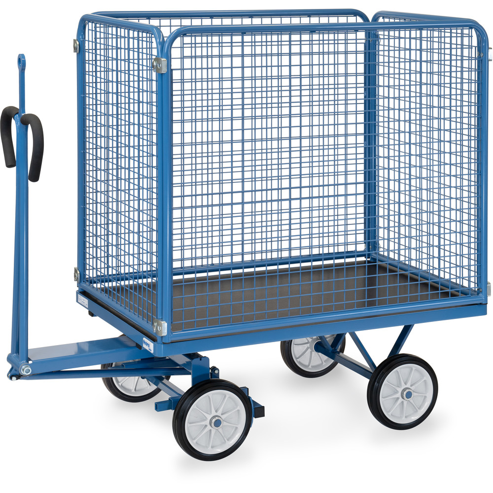 fetra® Handpritschenwagen 6443VZ mit Gitterwänden, Zugöse