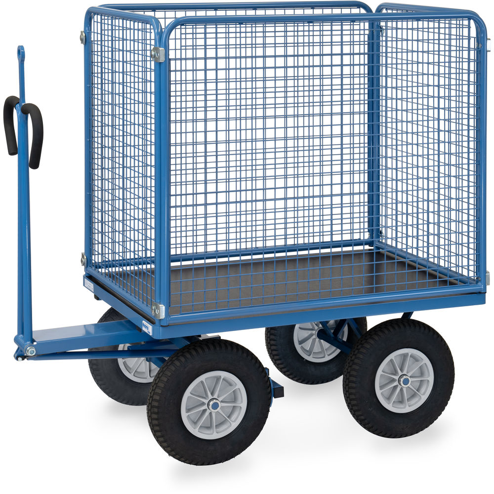 fetra® Handpritschenwagen 6444PZ mit Gitterwänden, Zugöse