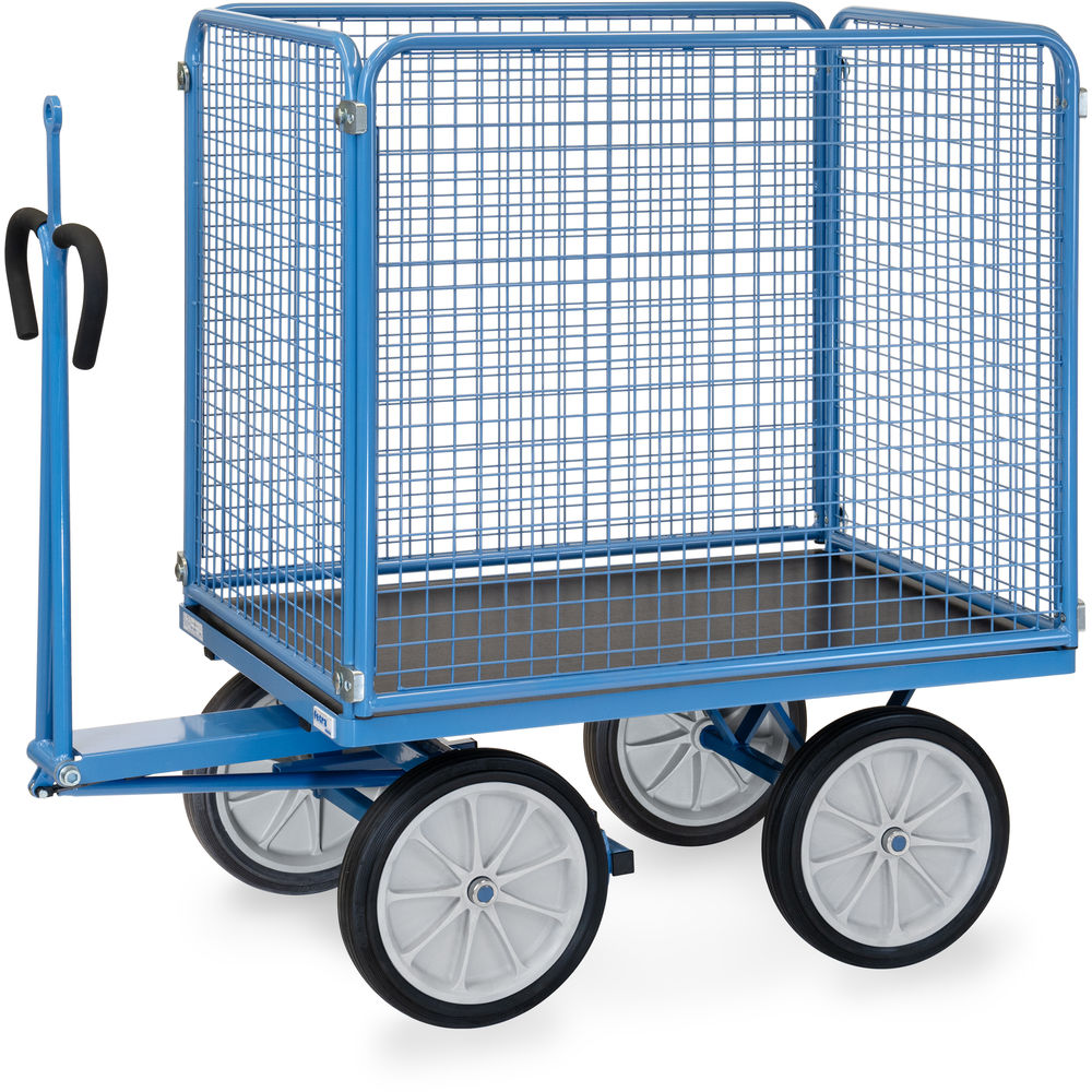 fetra® Handpritschenwagen 6444VZ mit Gitterwänden, Zugöse