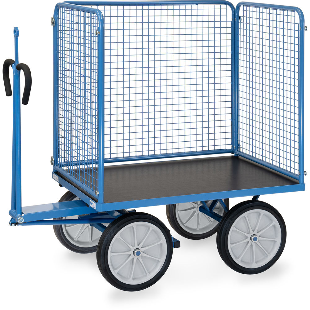 fetra® Handpritschenwagen 6444VZ mit Gitterwänden, Zugöse