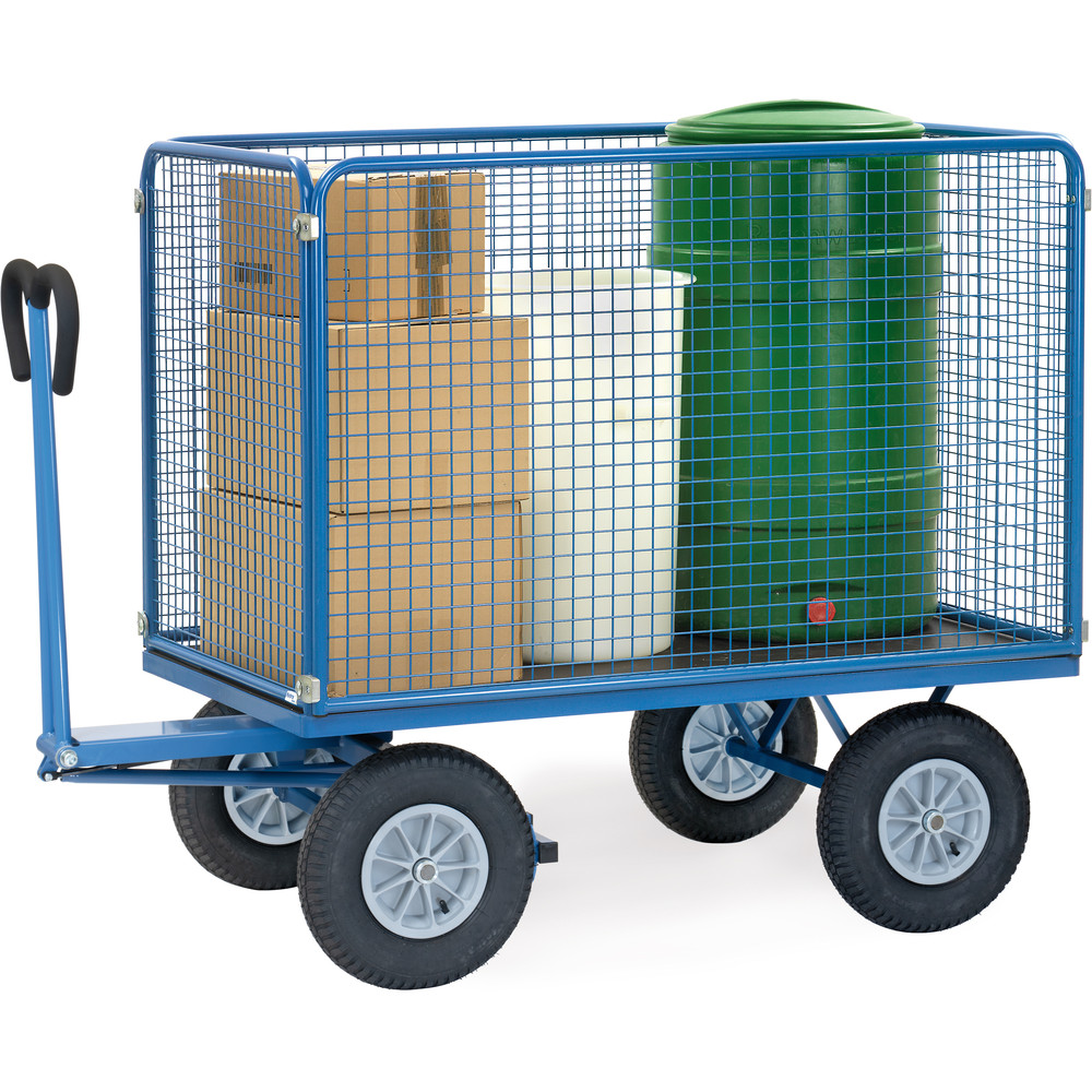 fetra® Handpritschenwagen mit Drahtgitterwänden 6445L
