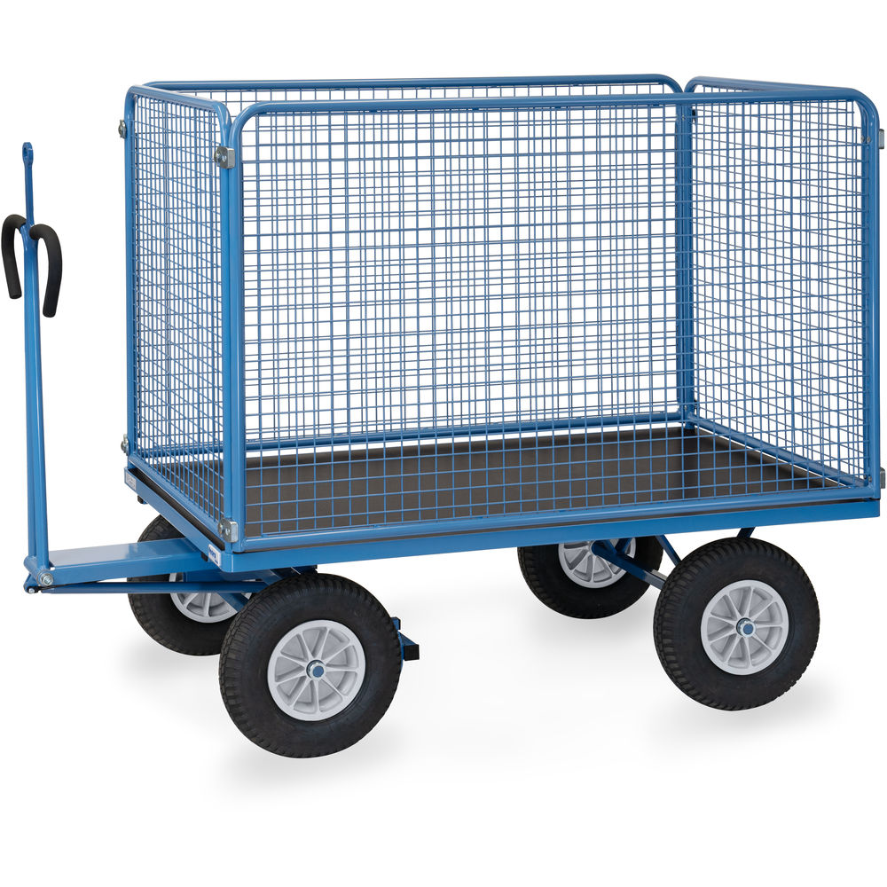fetra® Handpritschenwagen 6445PZ mit Gitterwänden, Zugöse