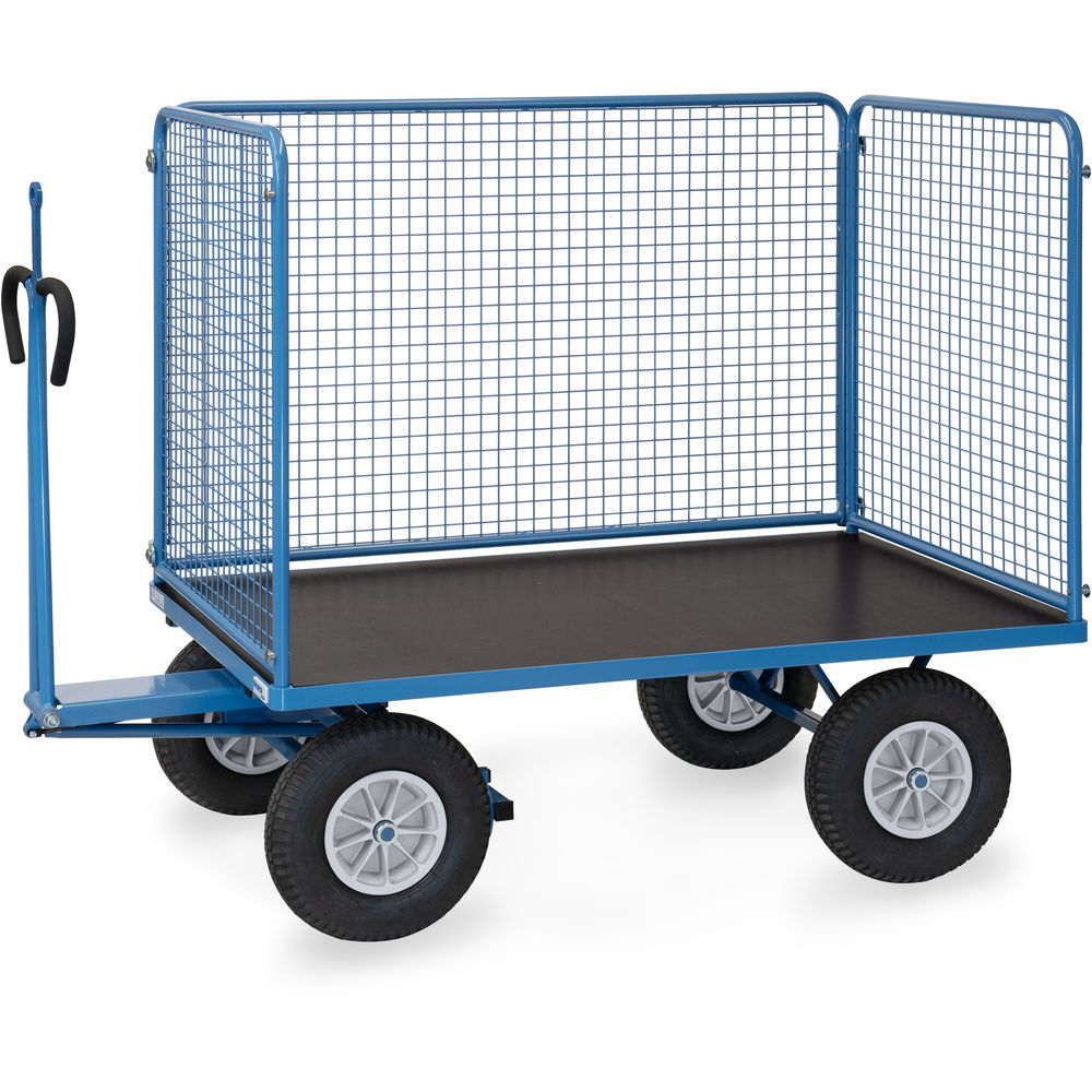 fetra® Handpritschenwagen 6445PZ mit Gitterwänden, Zugöse