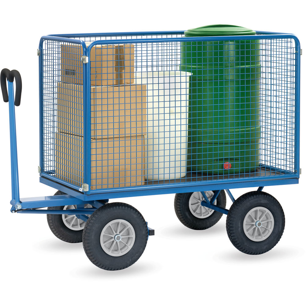 fetra® Handpritschenwagen mit Drahtgitterwänden 6445P