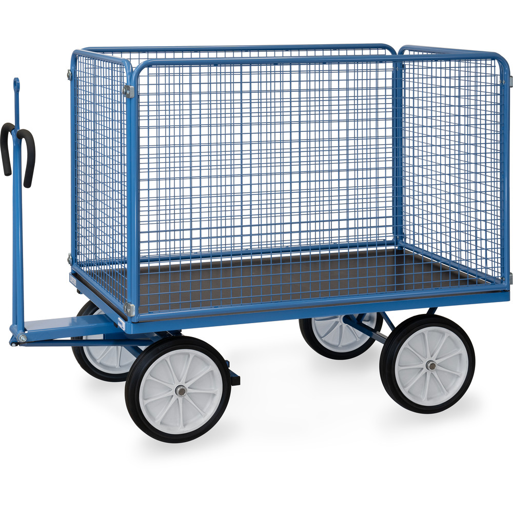 fetra® Handpritschenwagen 6445VZ mit Gitterwänden, Zugöse