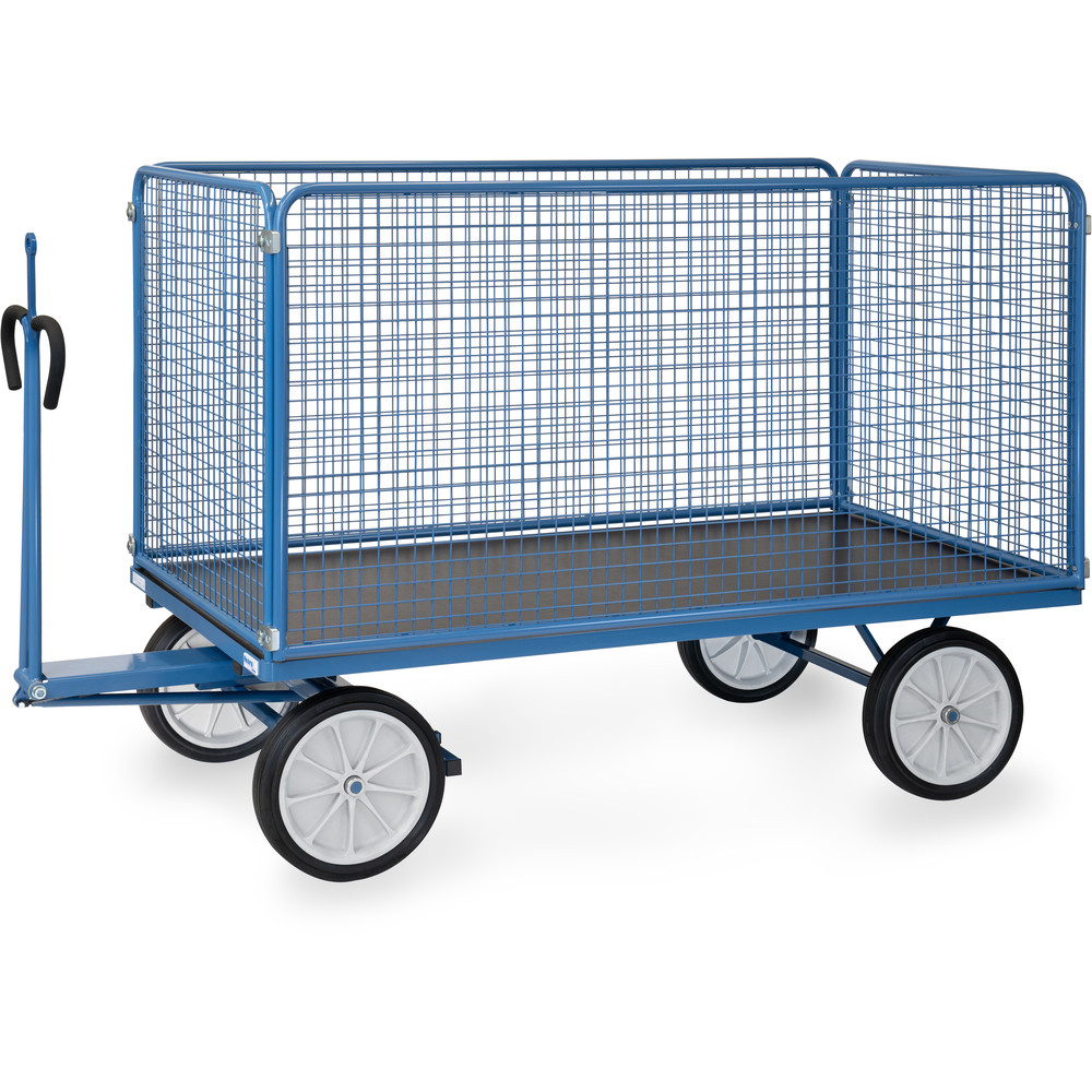 fetra® Handpritschenwagen 6446VZ mit Gitterwänden, Zugöse