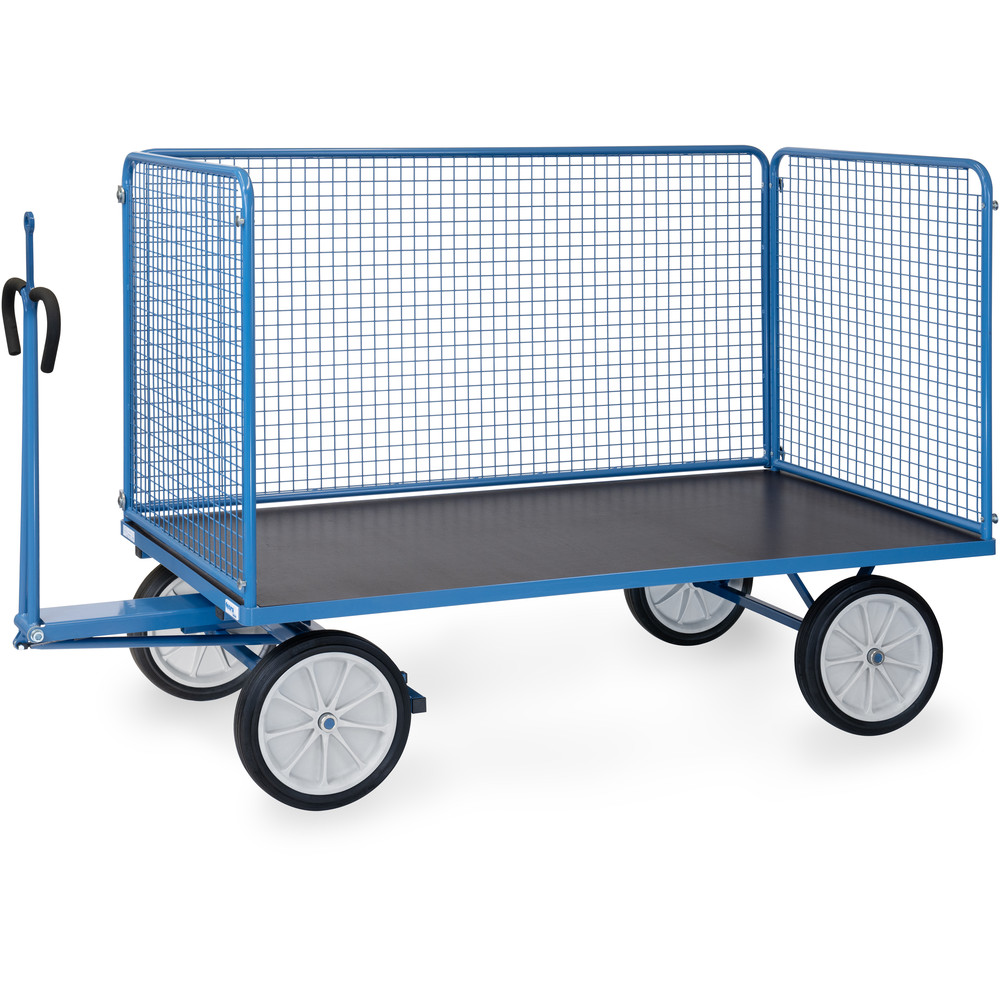 fetra® Handpritschenwagen 6446VZ mit Gitterwänden, Zugöse