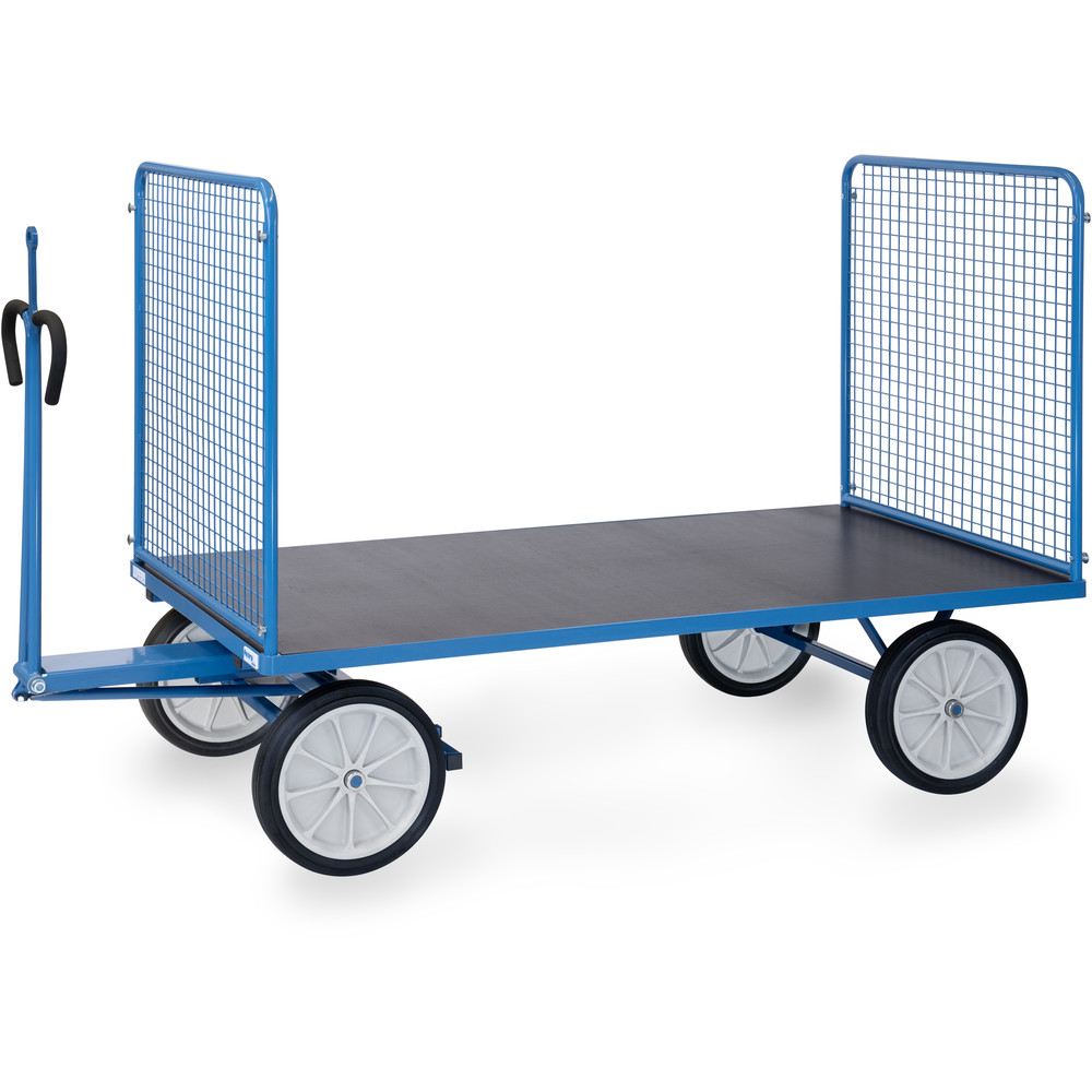 fetra® Handpritschenwagen 6446VZ mit Gitterwänden, Zugöse