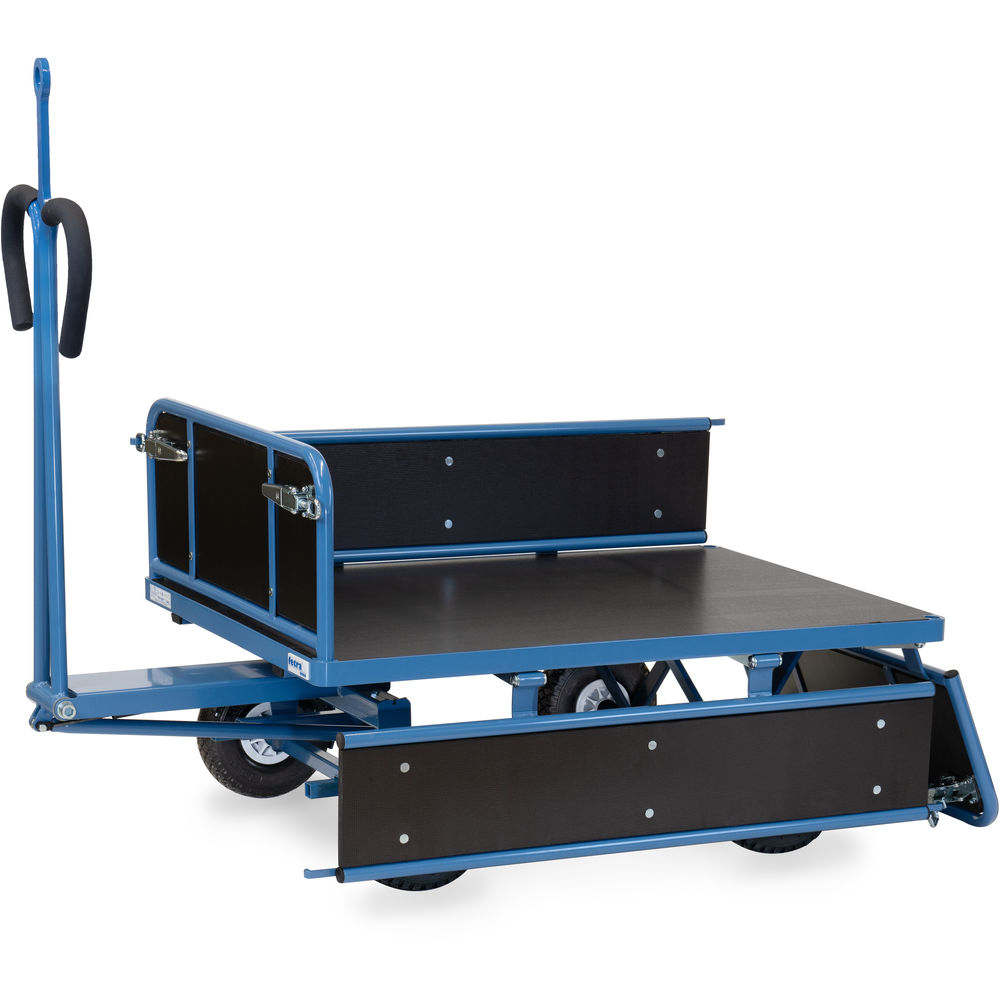 fetra® Handpritschenwagen 6453PZ mit Bordwänden, Zugöse