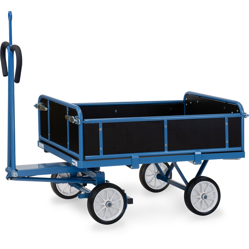 fetra® Handpritschenwagen 6453VZ mit Bordwänden, Zugöse