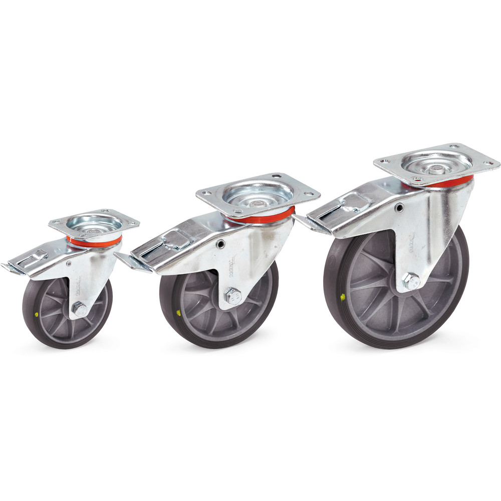 fetra® ESD-TPE-Lenkrolle mit Feststeller 125 x 32 mm