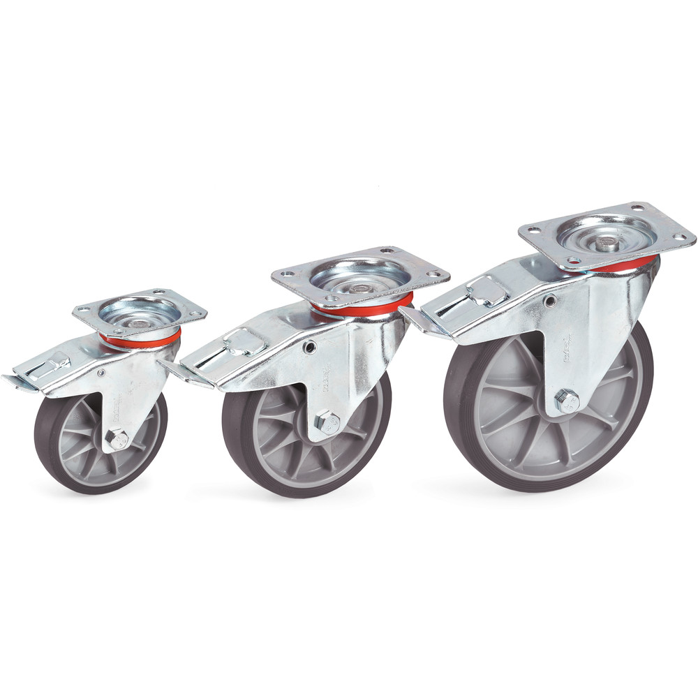 fetra® Lenkrolle mit Feststeller TPE 200 x 40 mm